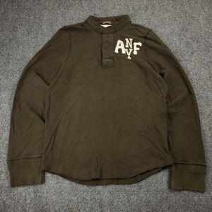 Vintage Y2K Abercrombie Fitch Muscle Henley Shirt Mens XL Distressed Embroidered